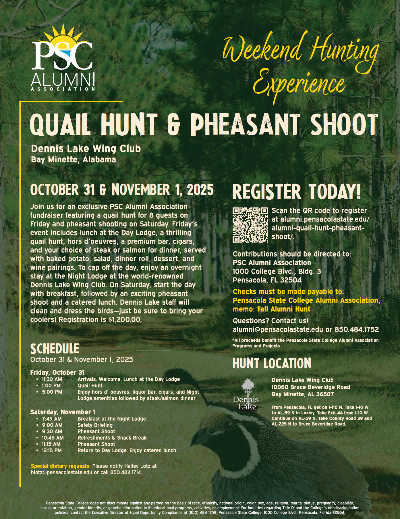 decorative image of Quail , Alumni Quail Hunt & Pheasant Shoot 2025-05-09 08:30:43