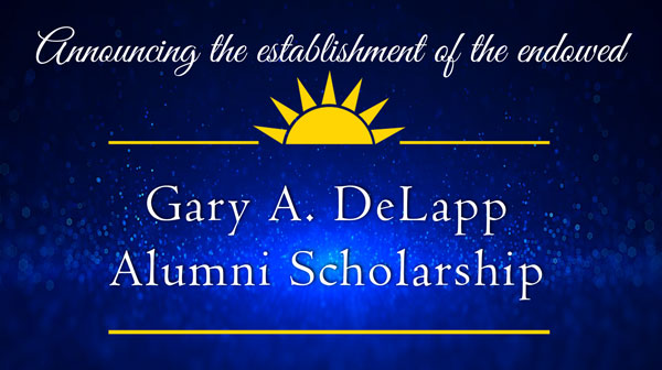 decorative image of deLapp-scholar , Announcing the establishment of the endowed Gary A. DeLapp Alumni Scholarship 2019-05-08 13:53:35